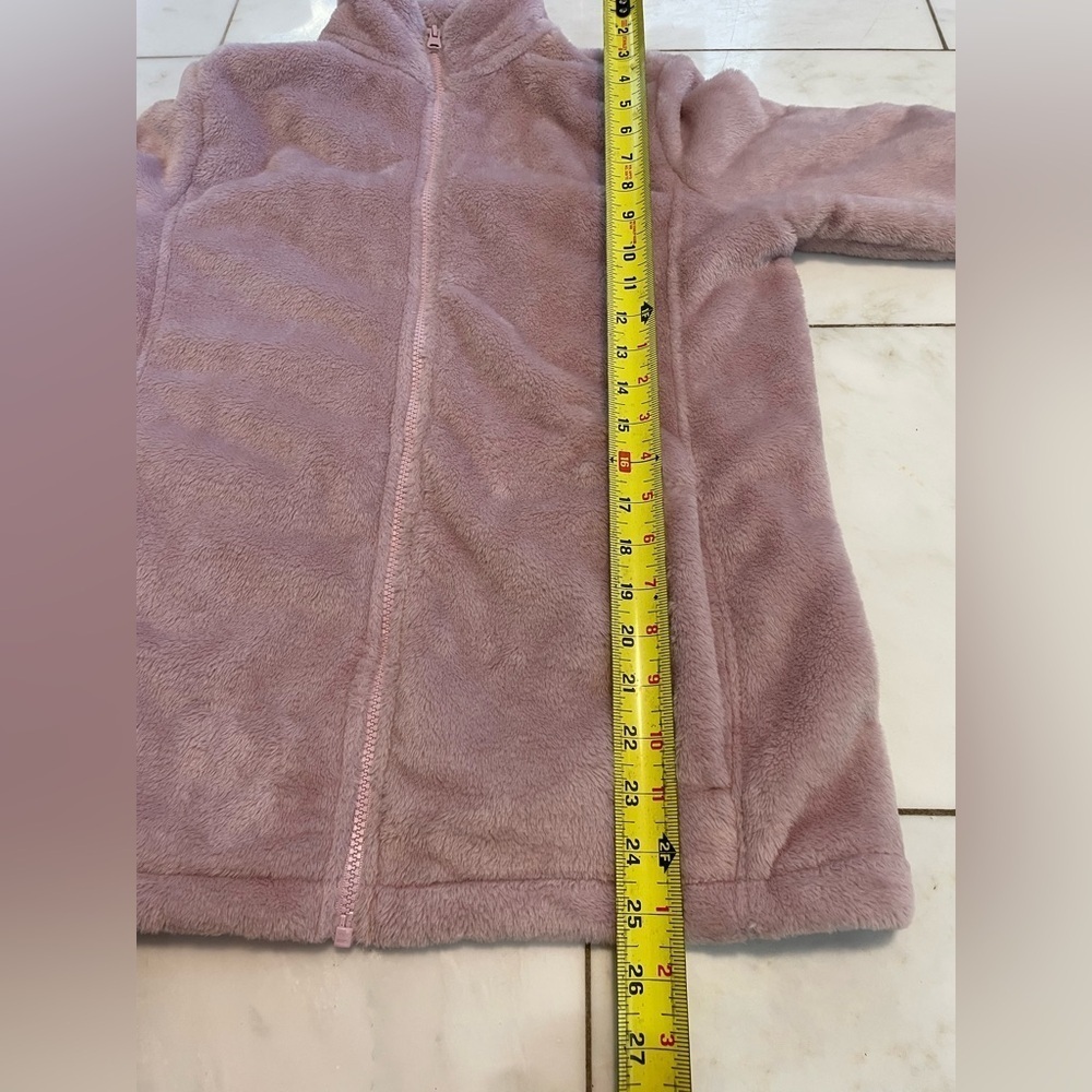 Lands End, ladies medium dusty rose fuzzy cozy warm full zip highneck sweatshirt - Picture 7 of 7
